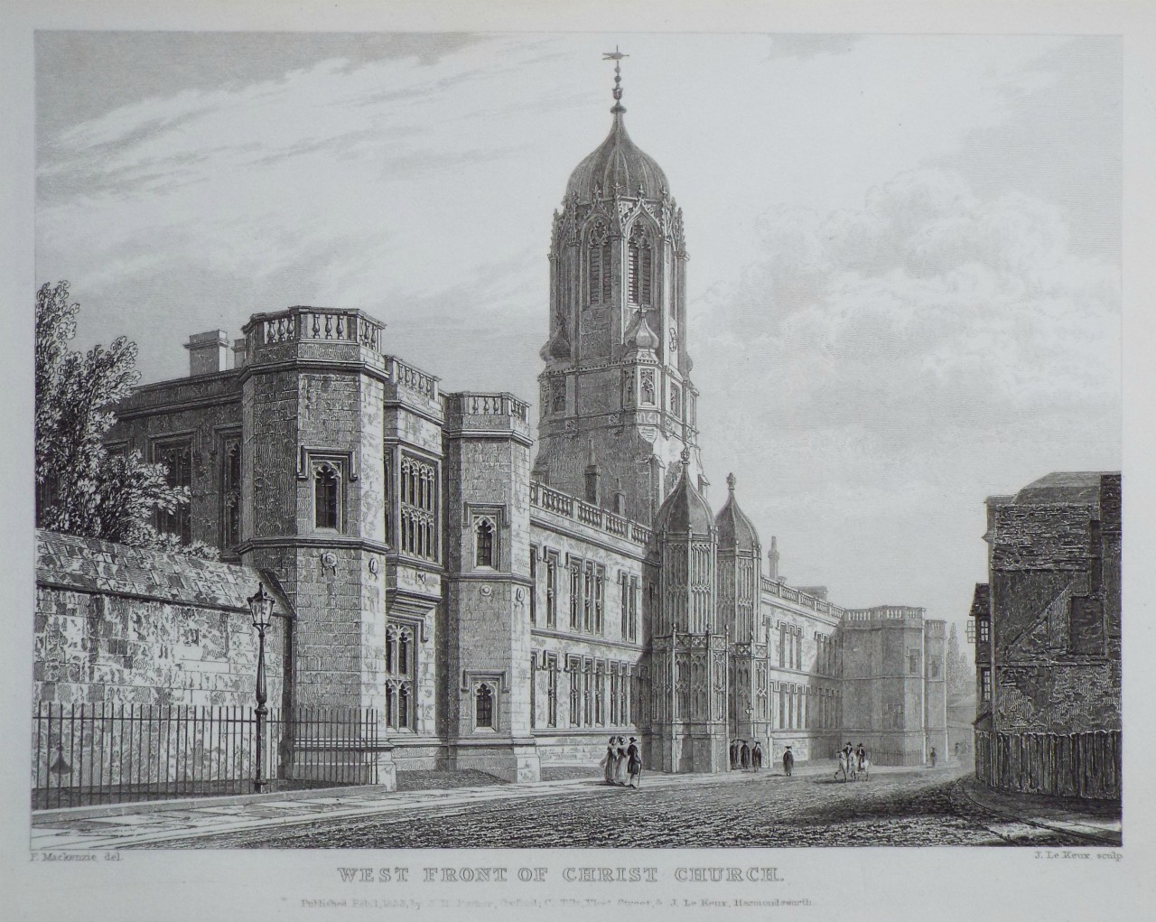 Print - West Front of Christ Church. - Le