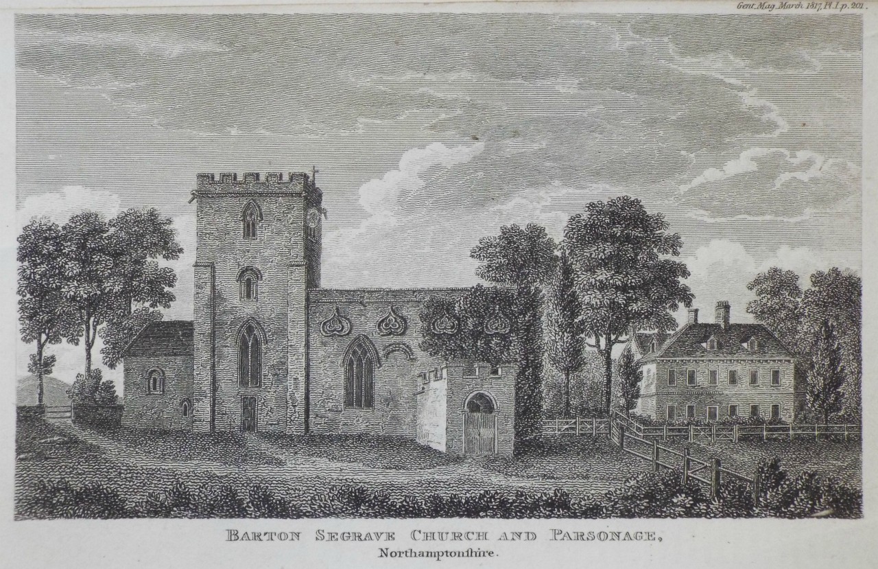 Print - Bampton Seagrave Church and Parsonage, Northamptonshire.