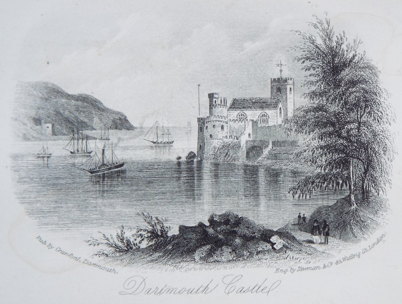 Steel Vignette - Dartmouth Castle. - Newman