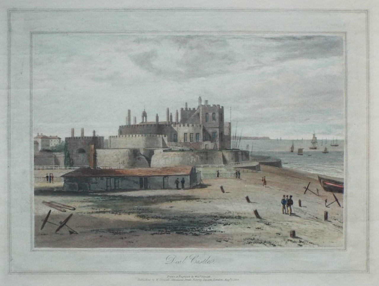 Aquatint - Deal Castle - Daniell