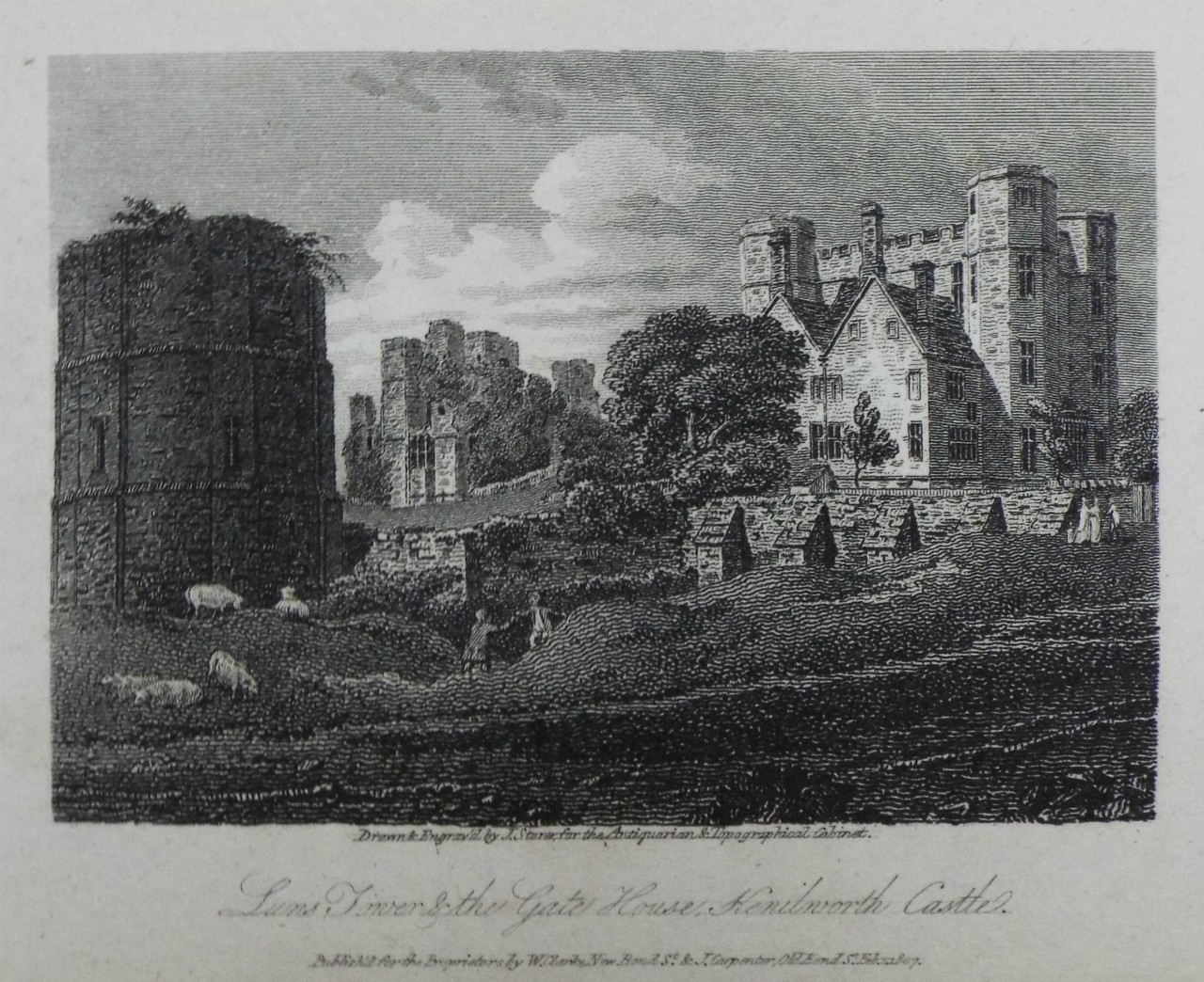 Print - Luns Tower & the Gate House, Kenilworth Castle. - Storer