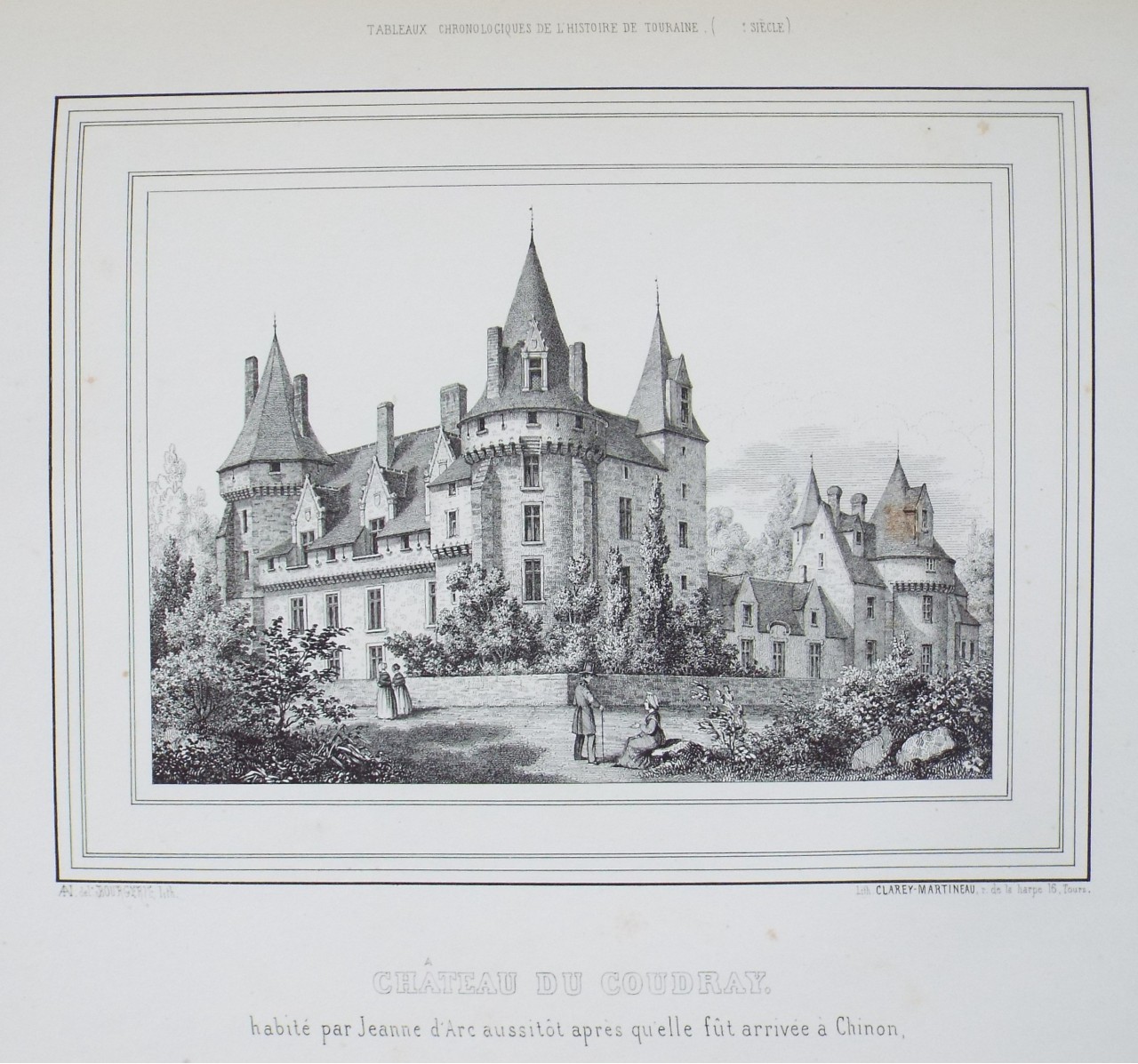 Lithograph - Chateau de Coudray.