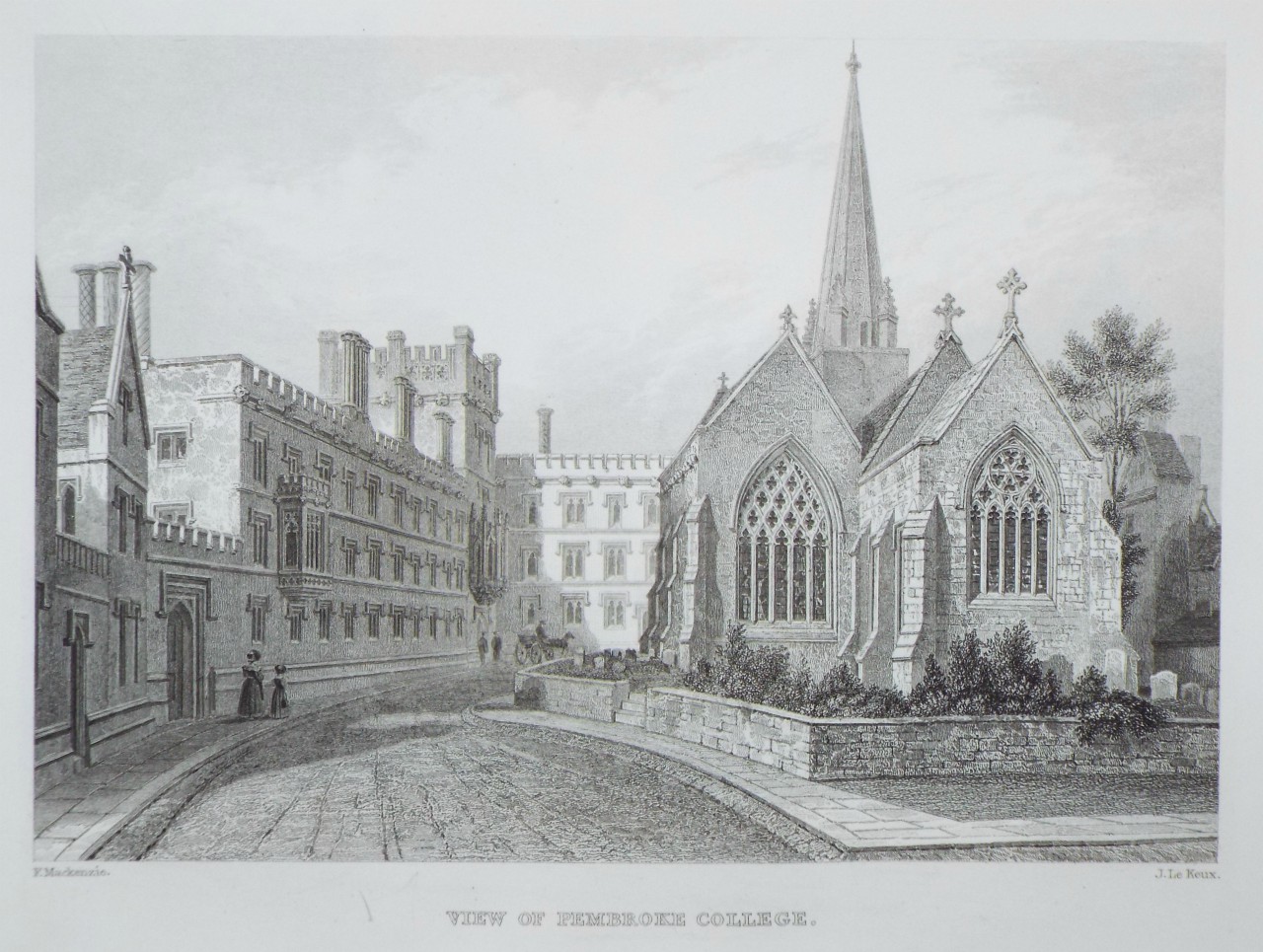 Print - View of Pembroke College. - Le