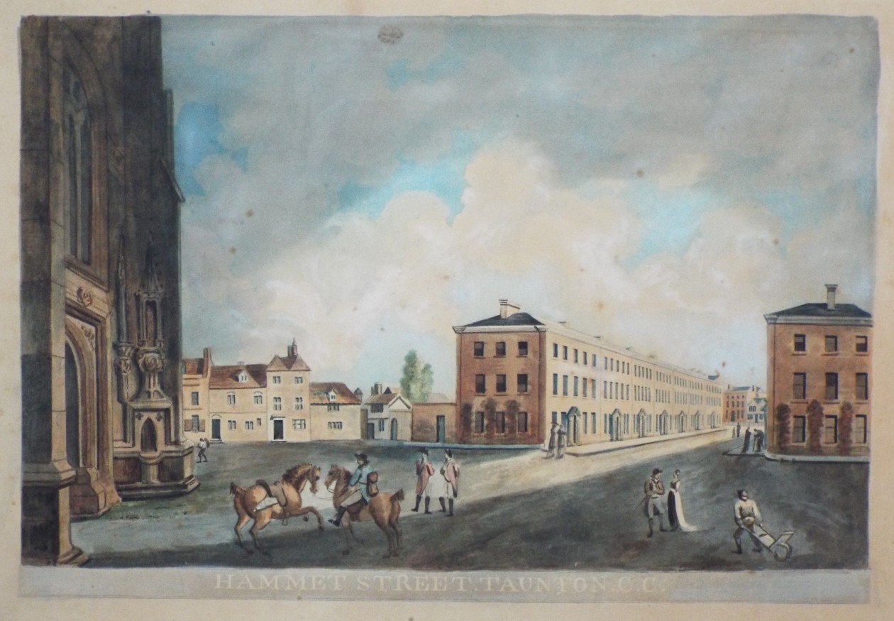 Aquatint - Hammet Street. Taunton. C.C.