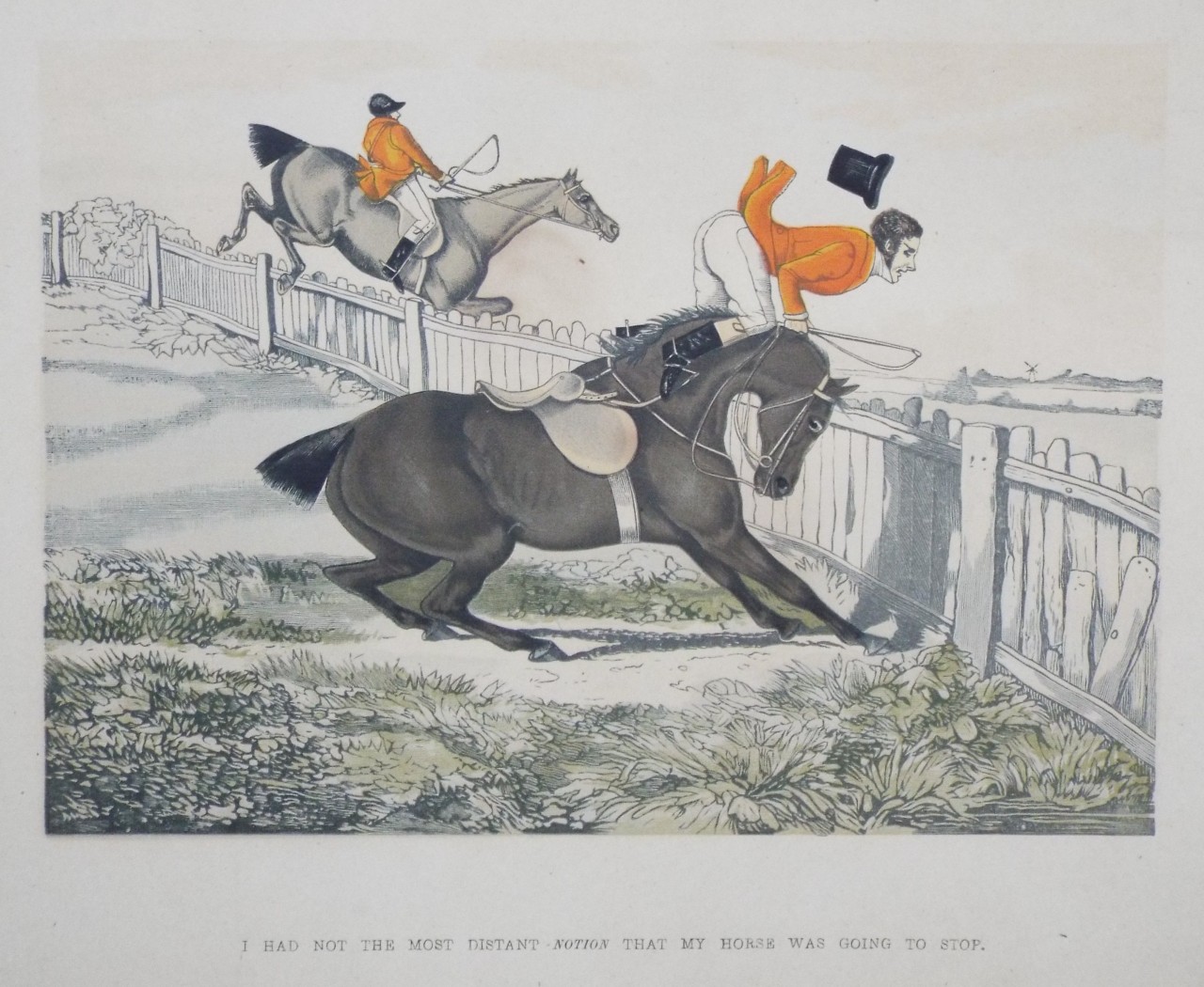Chromo-lithograph - I had not the most distant Notion that my horse was going to stop.