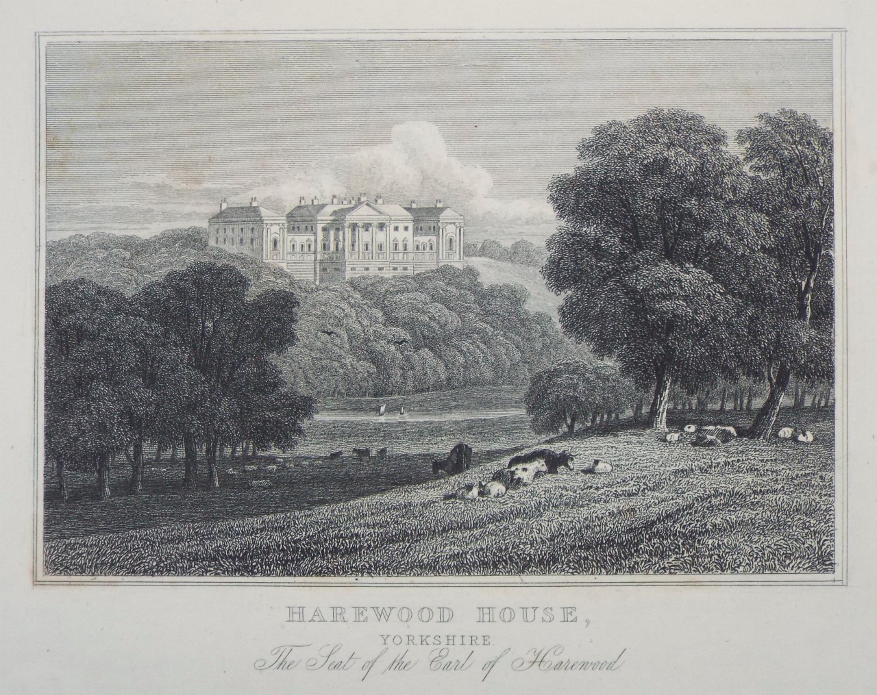 Print - Harewood House, Yorkshire. The Seat of the Earl of Harewood. - 