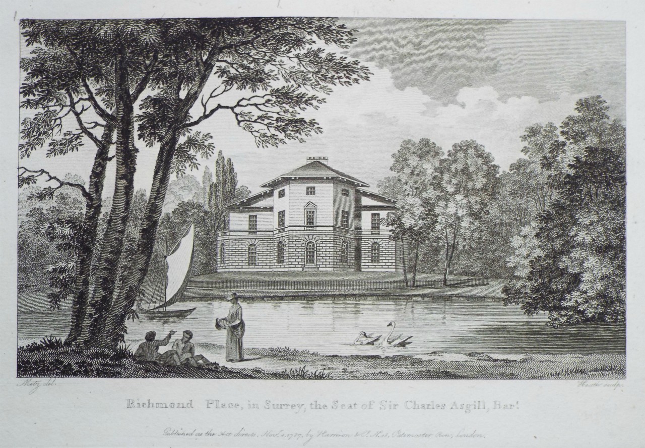 Print - Richmond Place, in Surrey, the Seat of Sir Charles Asgill, Bart. - 