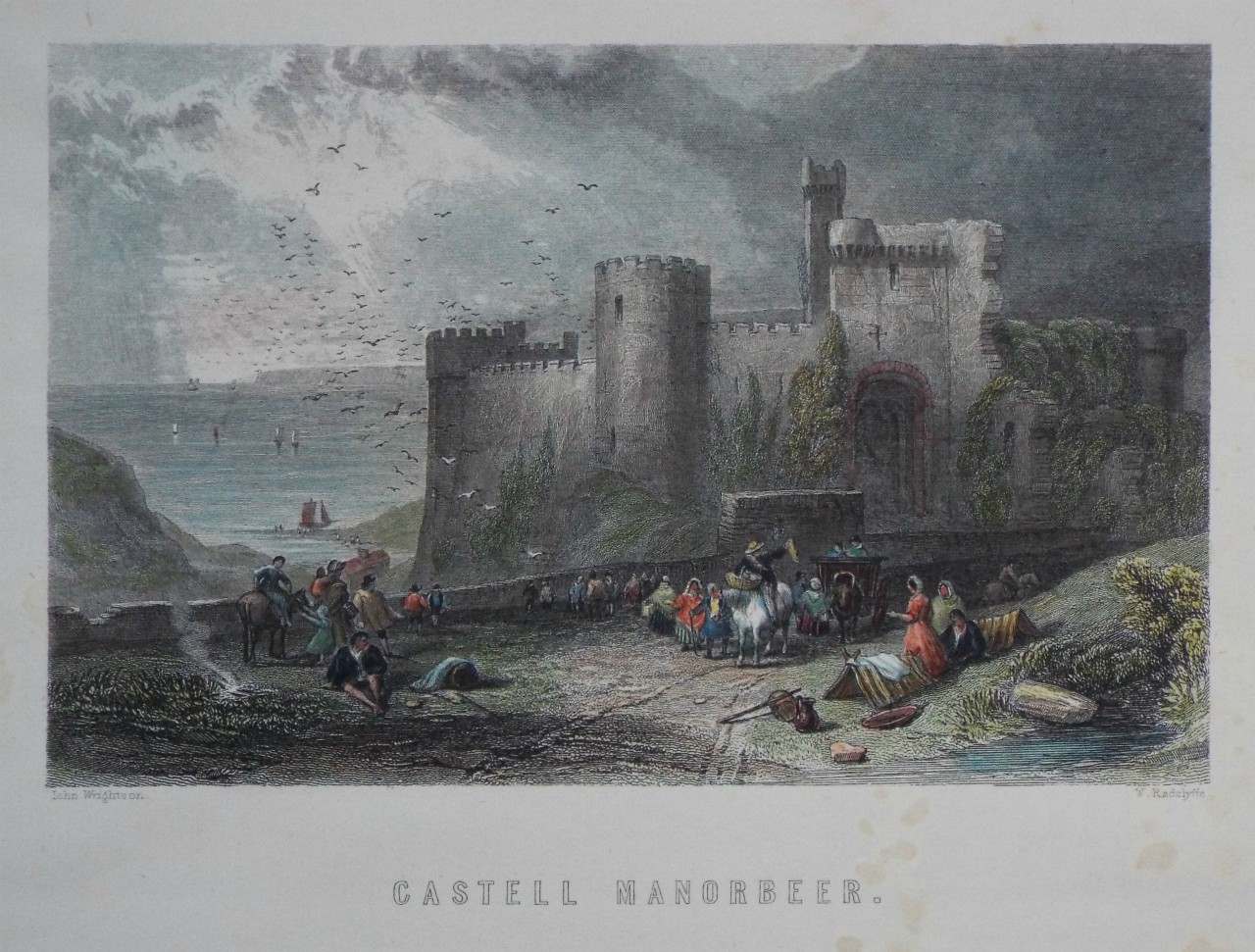 Print - Castell Manorbeer. - Radclyffe