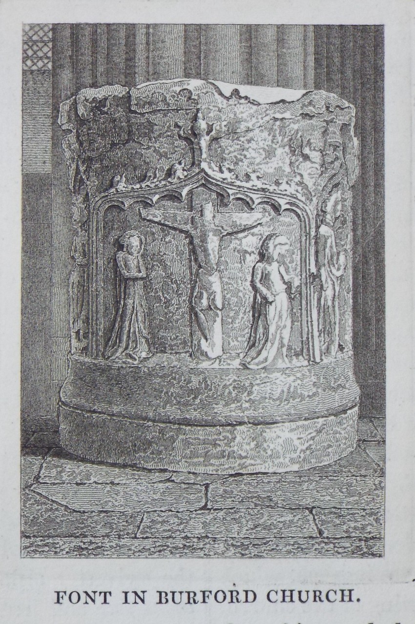 Print - Font in Burford Church.