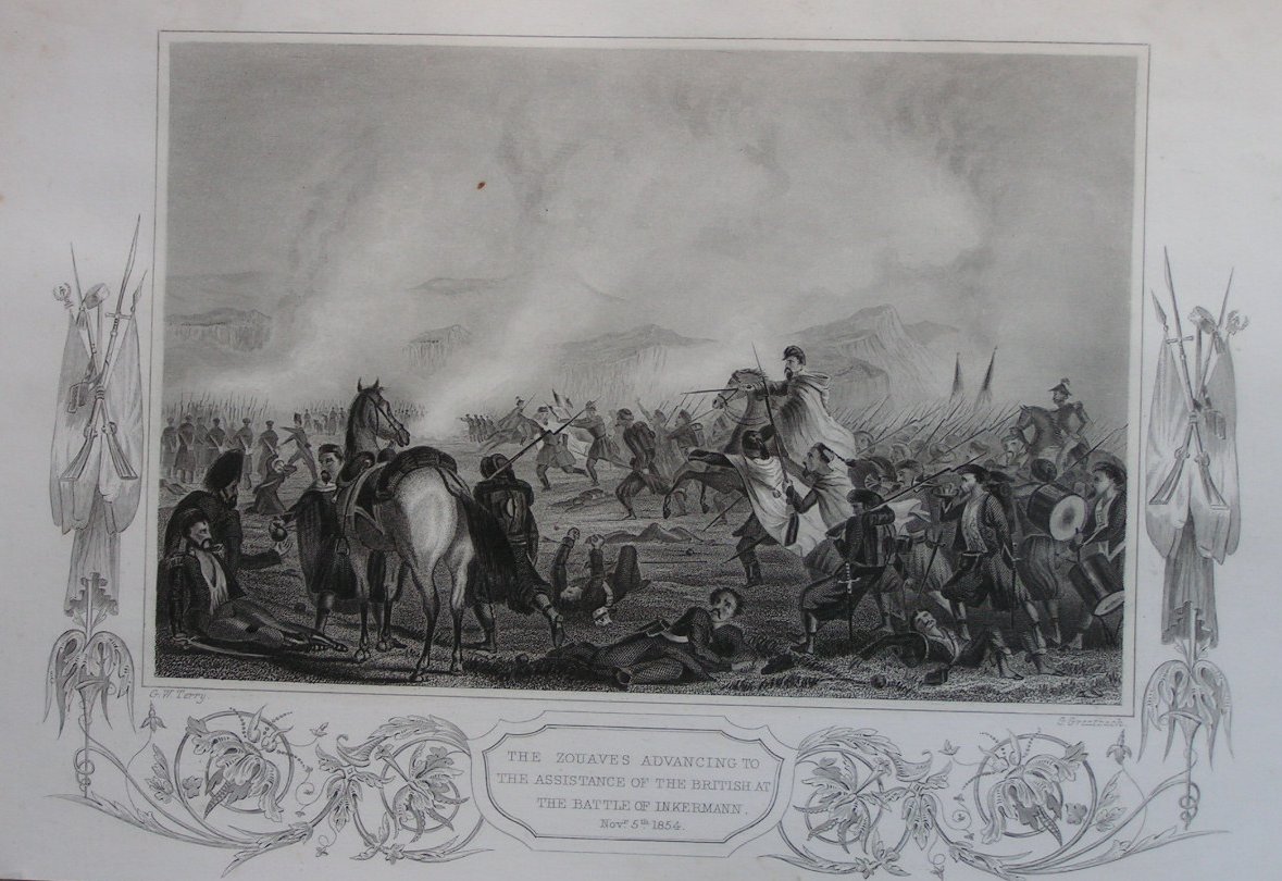 Print - The Zouaves Advancing to the Assistance of the British at the Battle of Inkerman Nov 5th 1854 - Greatbach
