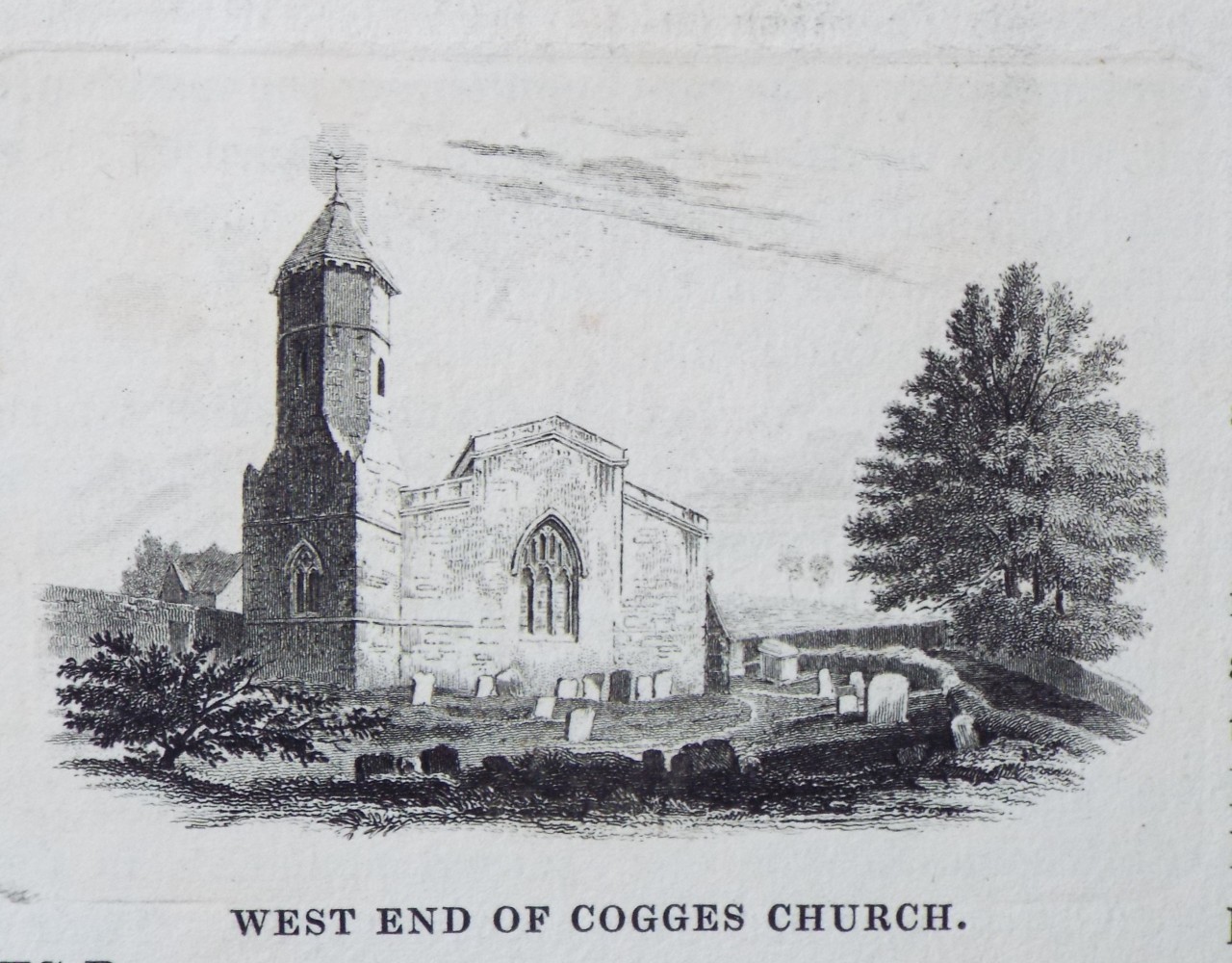 Print - West End of Cogges Church.