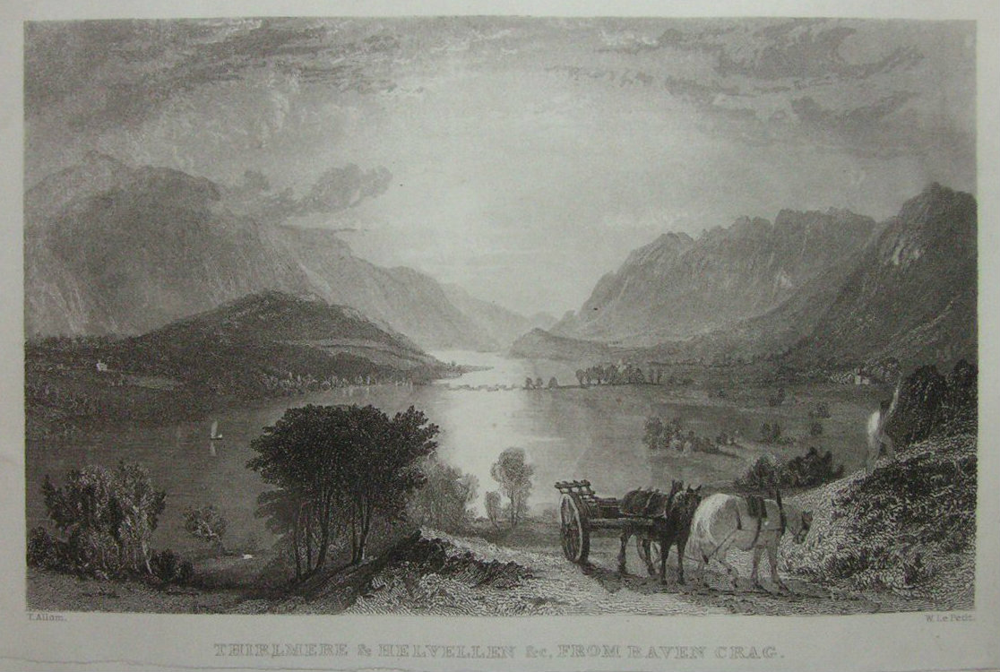 Print - Thirlmere & Helvellen &c from Raven Crag. - Le