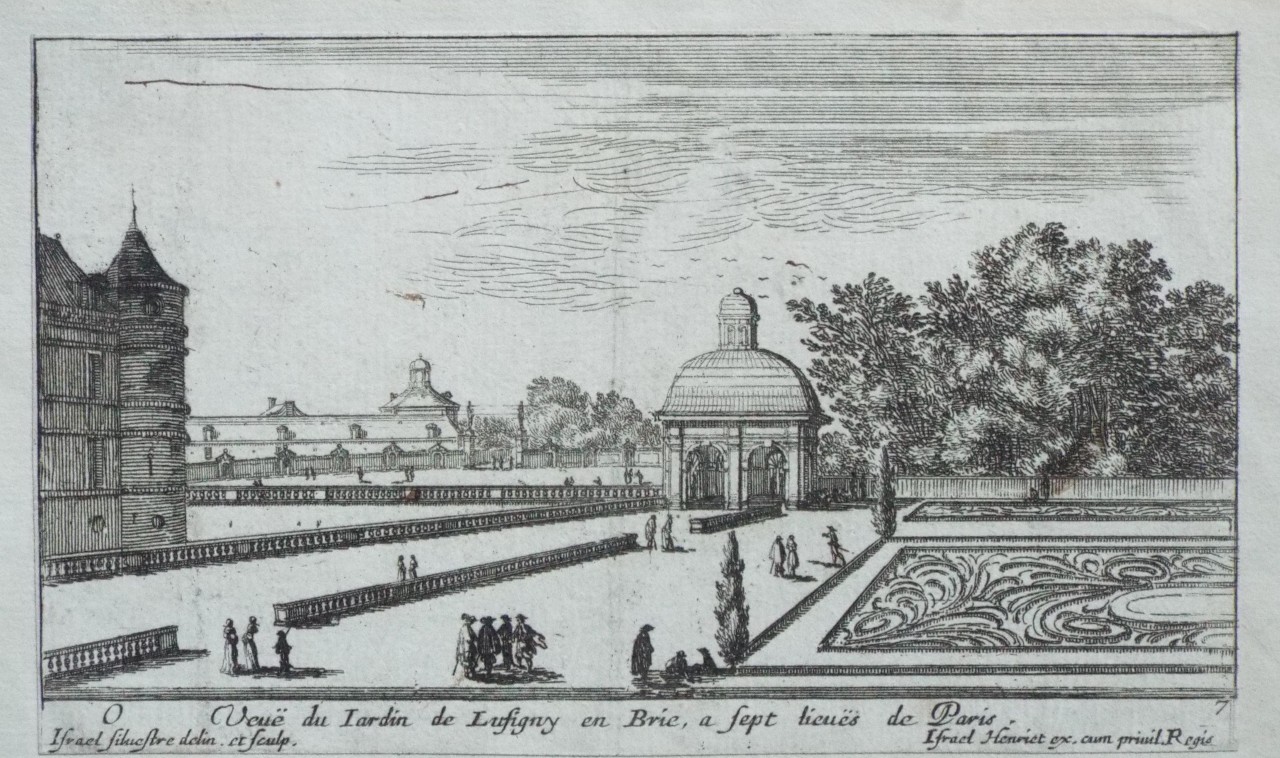 Etching - Veue du Jardin de Lusigny en Brie, a Sept lieues de Paris.