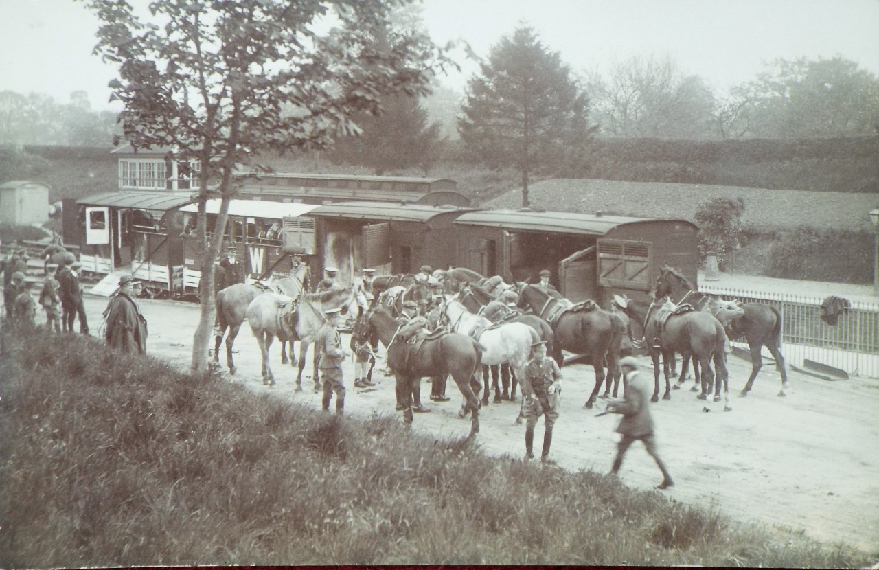 Photograph - Tidworth mounted troups and train to Sutton Veney