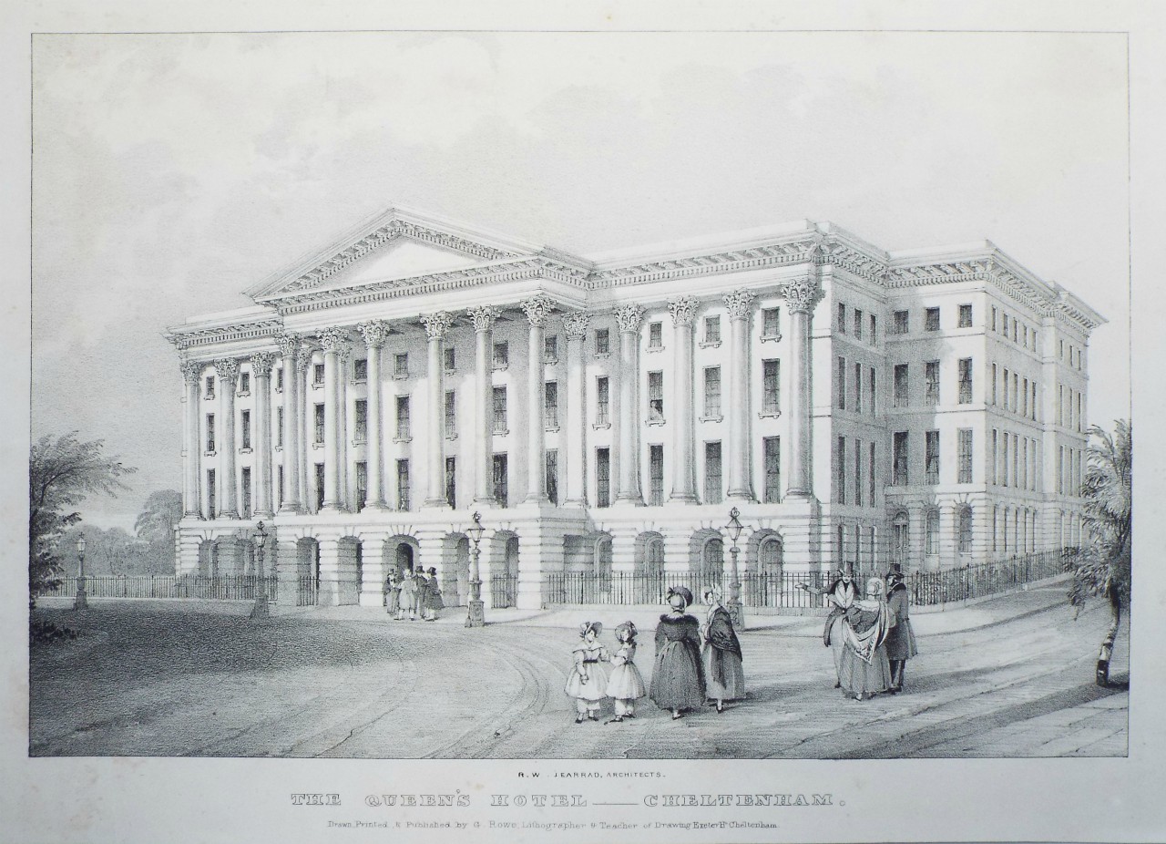 Lithograph - The Queen's Hotel - Cheltenham. - Rowe