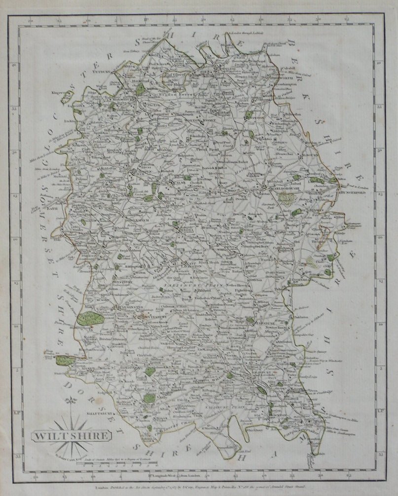 Map of Wiltshire - Cary