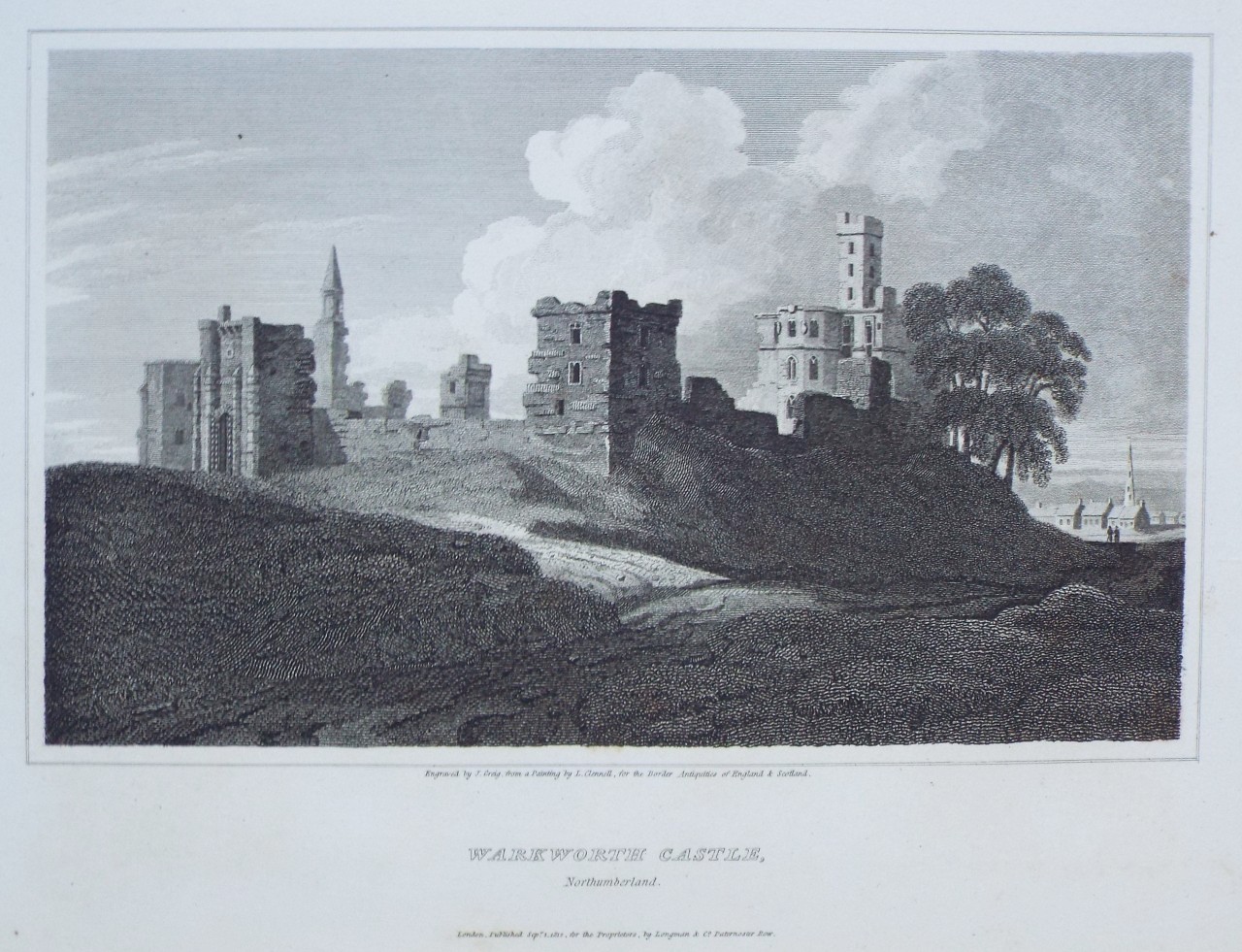 Print - Warkworth Castle, Northumberland. - Greig