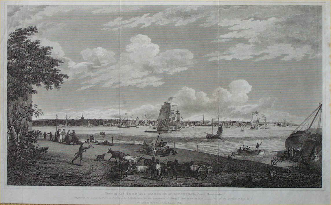 Print - View of the Town and Harbour of Liverpool, from Seacombe - Dixon