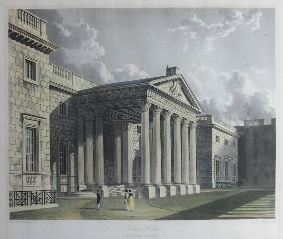 Aquatint - Carlton House North Front - Reeve