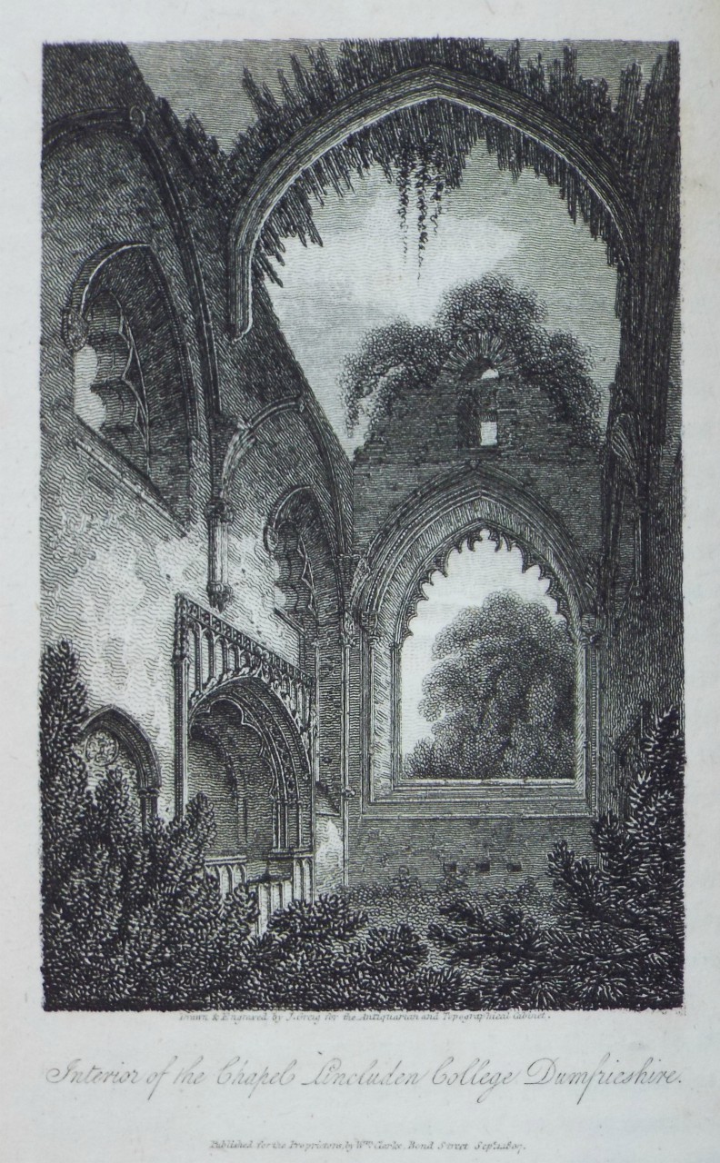 Print - Interior of the Chapel, Lincluden College, Dumfrieshire. - Greig