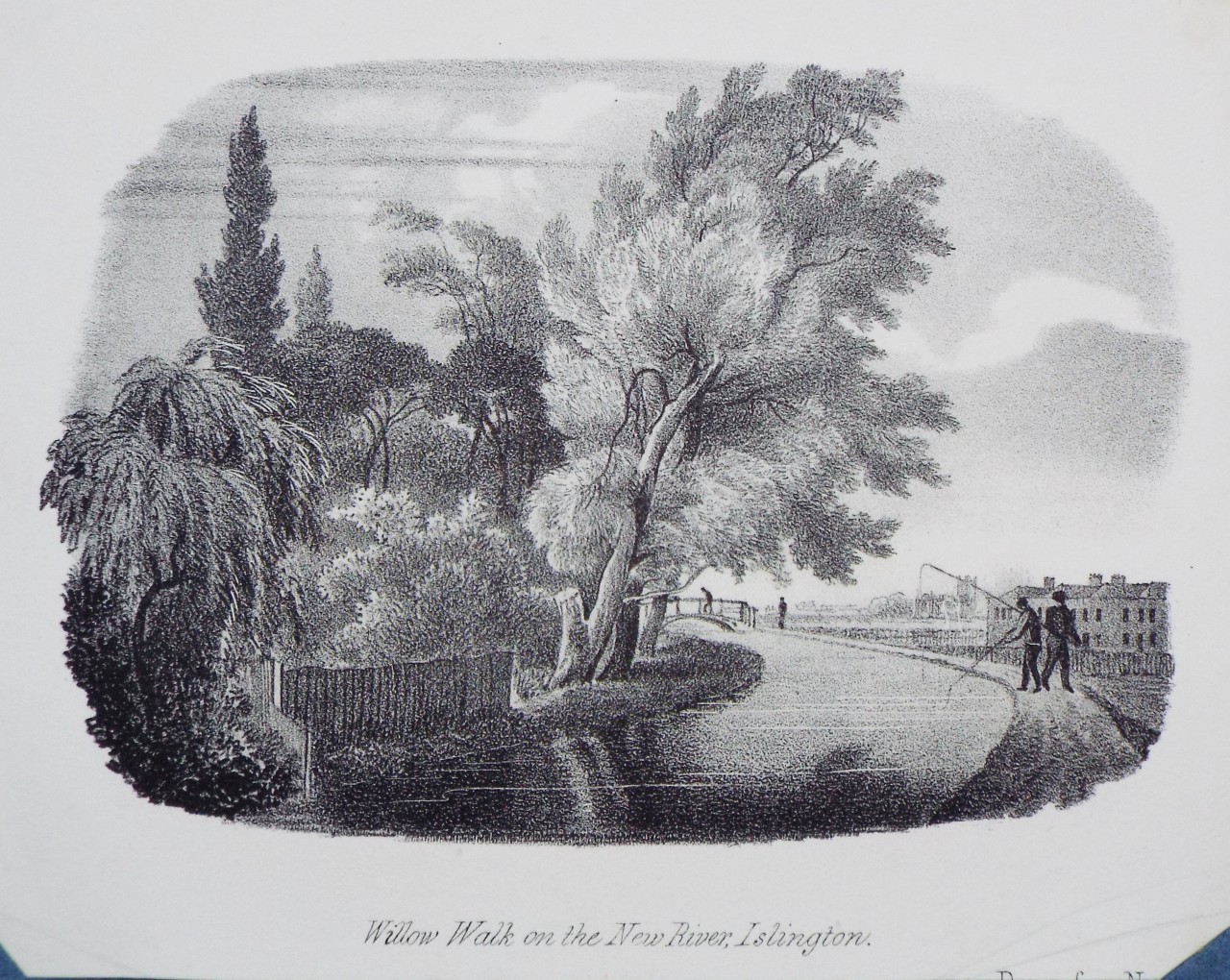 Lithograph - Willow Walk on the New River, Islington.