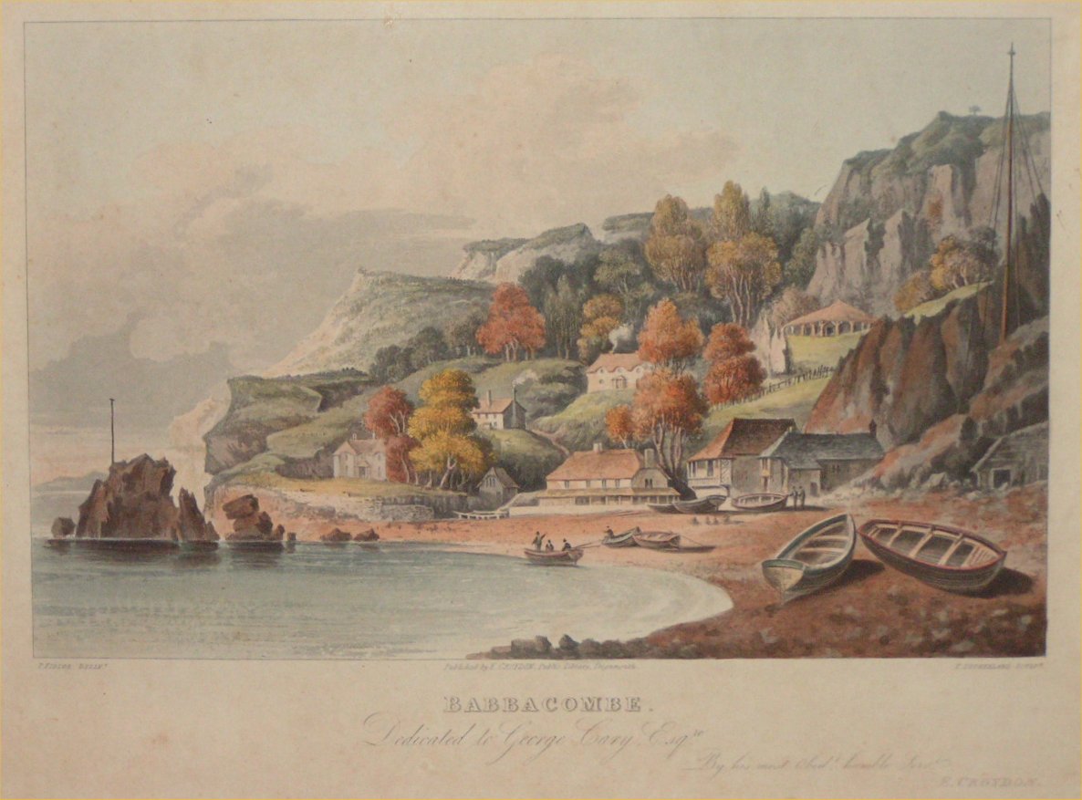 Aquatint - Babbacombe. Dedicated to George Cary Esqr. By his most Obedt. humble Servt. E.Croydon - Sutherland