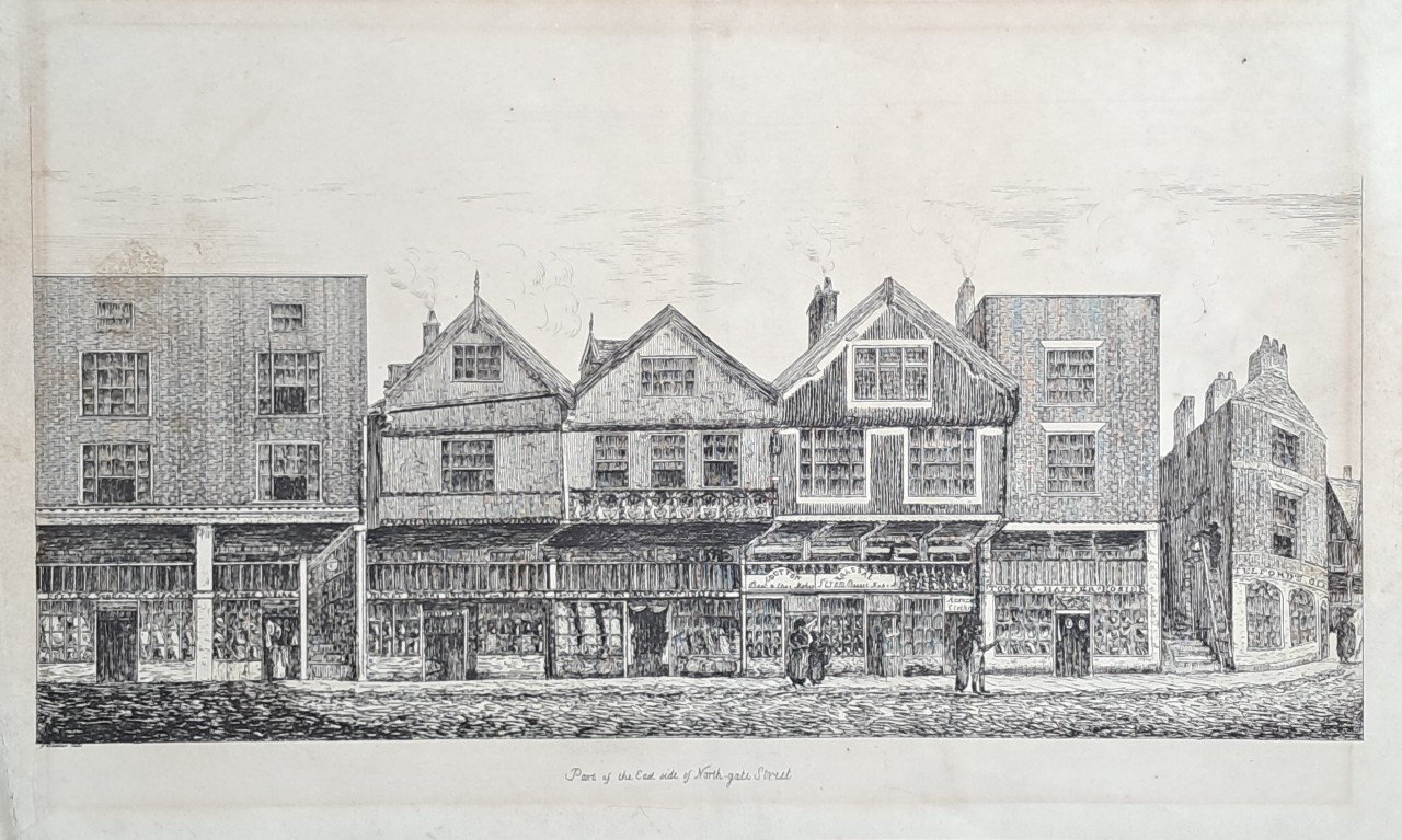 Etching - Part of the East side of North-gate Street - Batenham