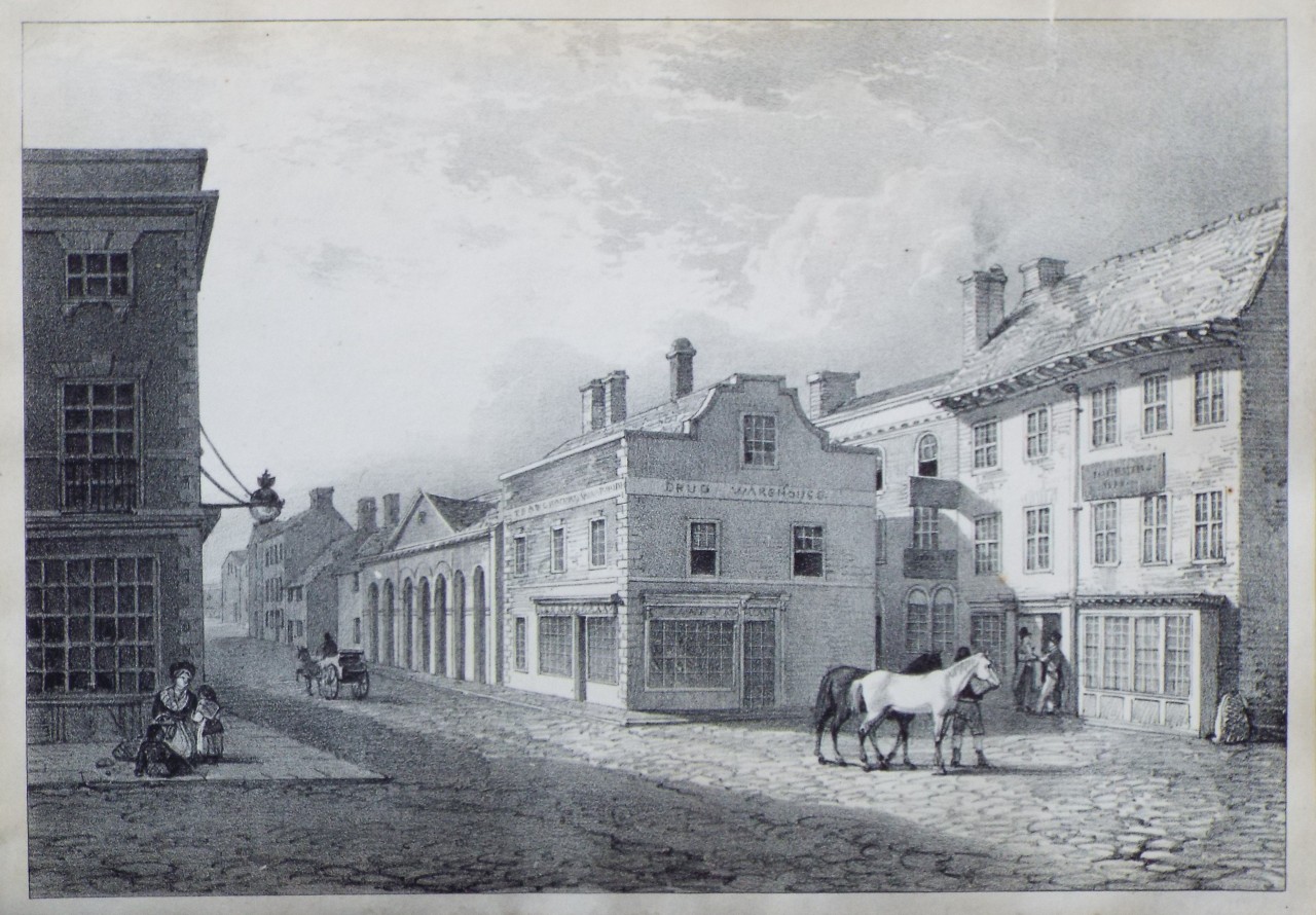 Lithograph - Market and Shambles, High Street, Bridgwater - Chubb