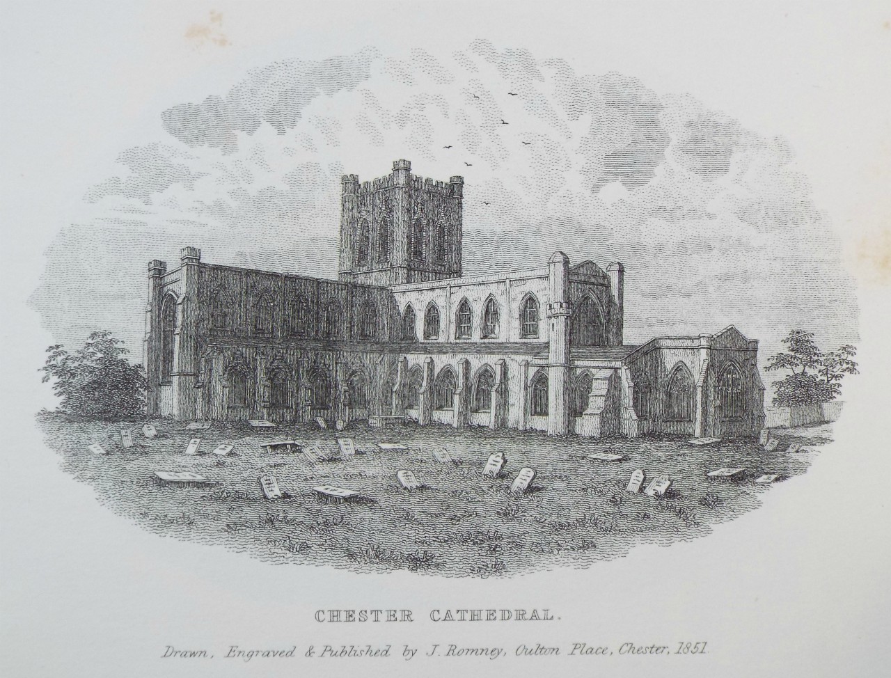 Print - Chester Cathedral. - Romney