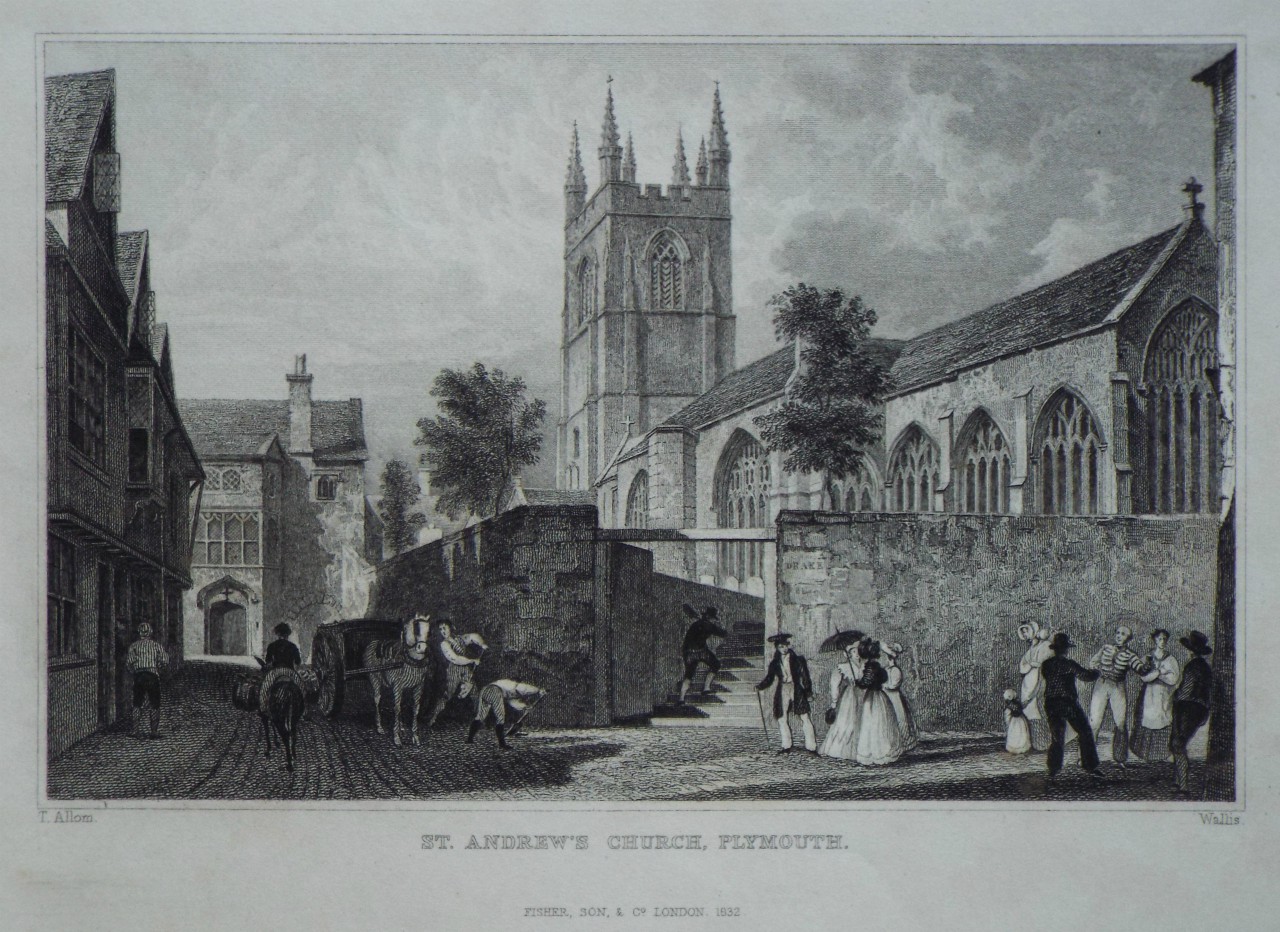 Print - St. Andrew's Church, Plymouth. - 