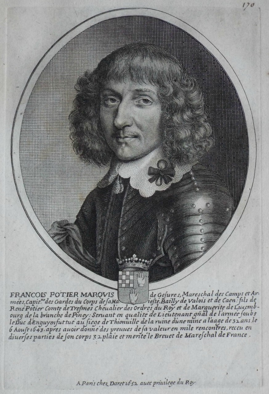 Print - Francois Potier Marquis de Gesvres