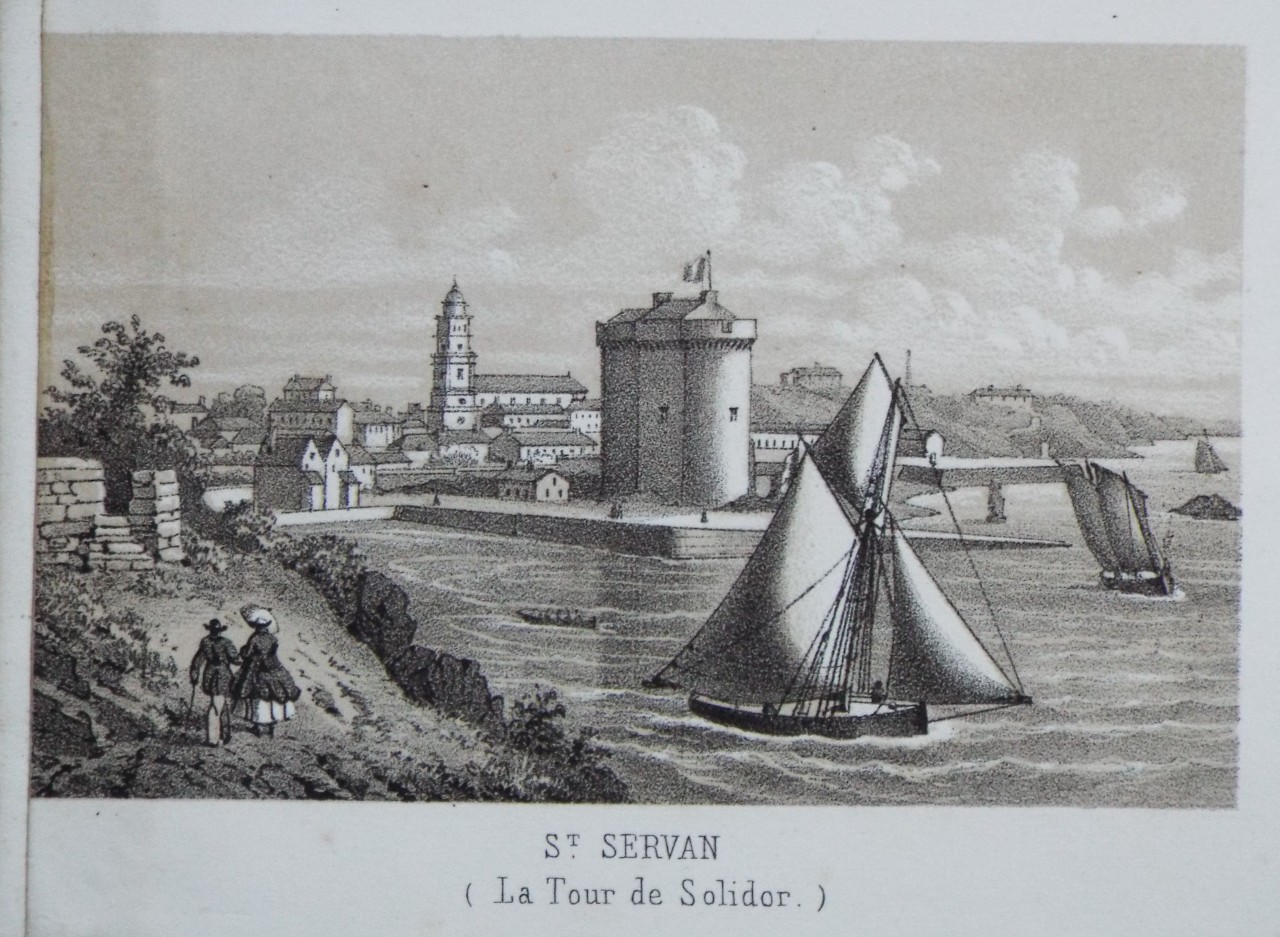 Lithograph - St. Servan (La Tour de Solidor.)