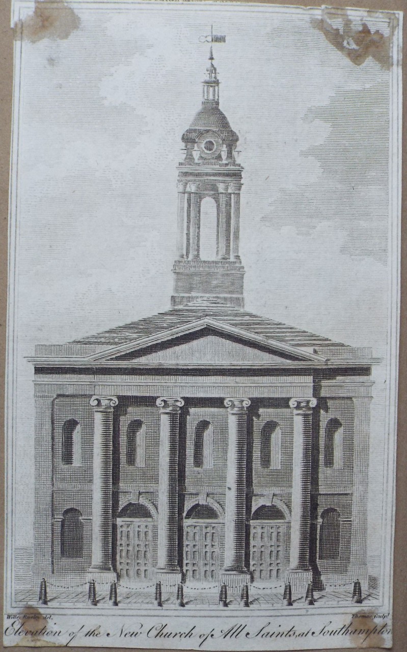 Print - Elevation of the New Church of All Saints, at Southampton. - 