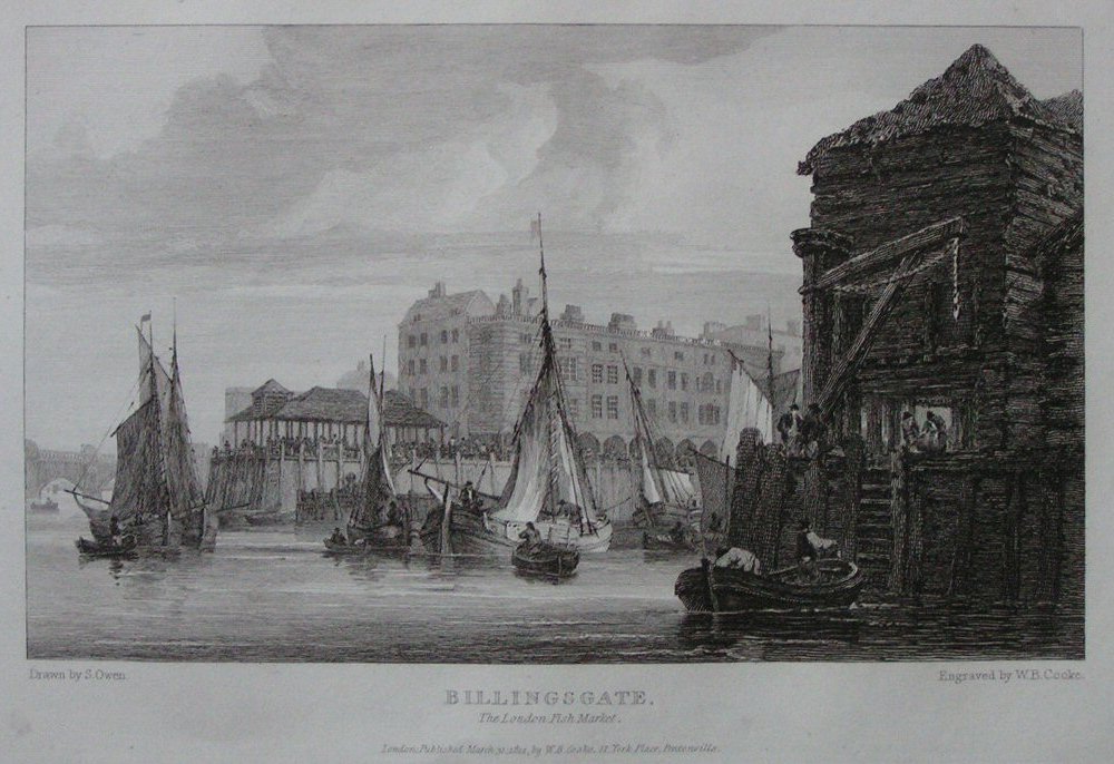 Print - Billingsgate, The London Fish Market - Cooke
