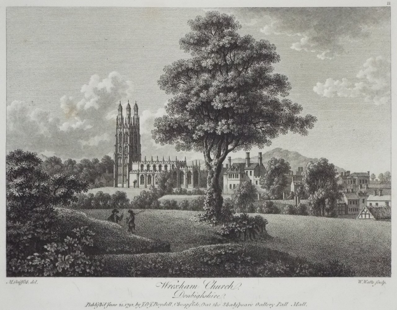 Print - Wrexham Church. - Watts