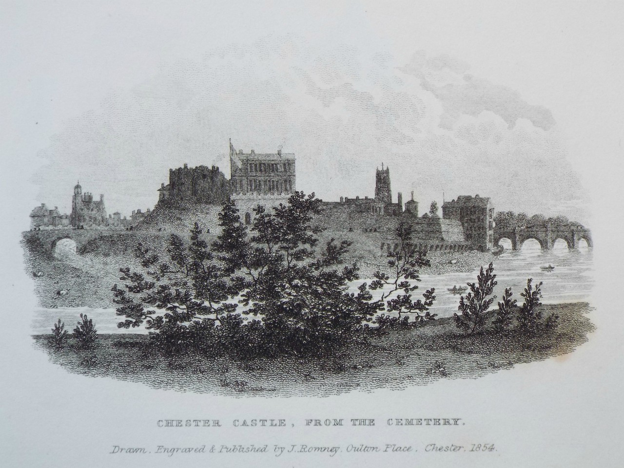Print - Chester Castle, from the Cemetery. - Romney