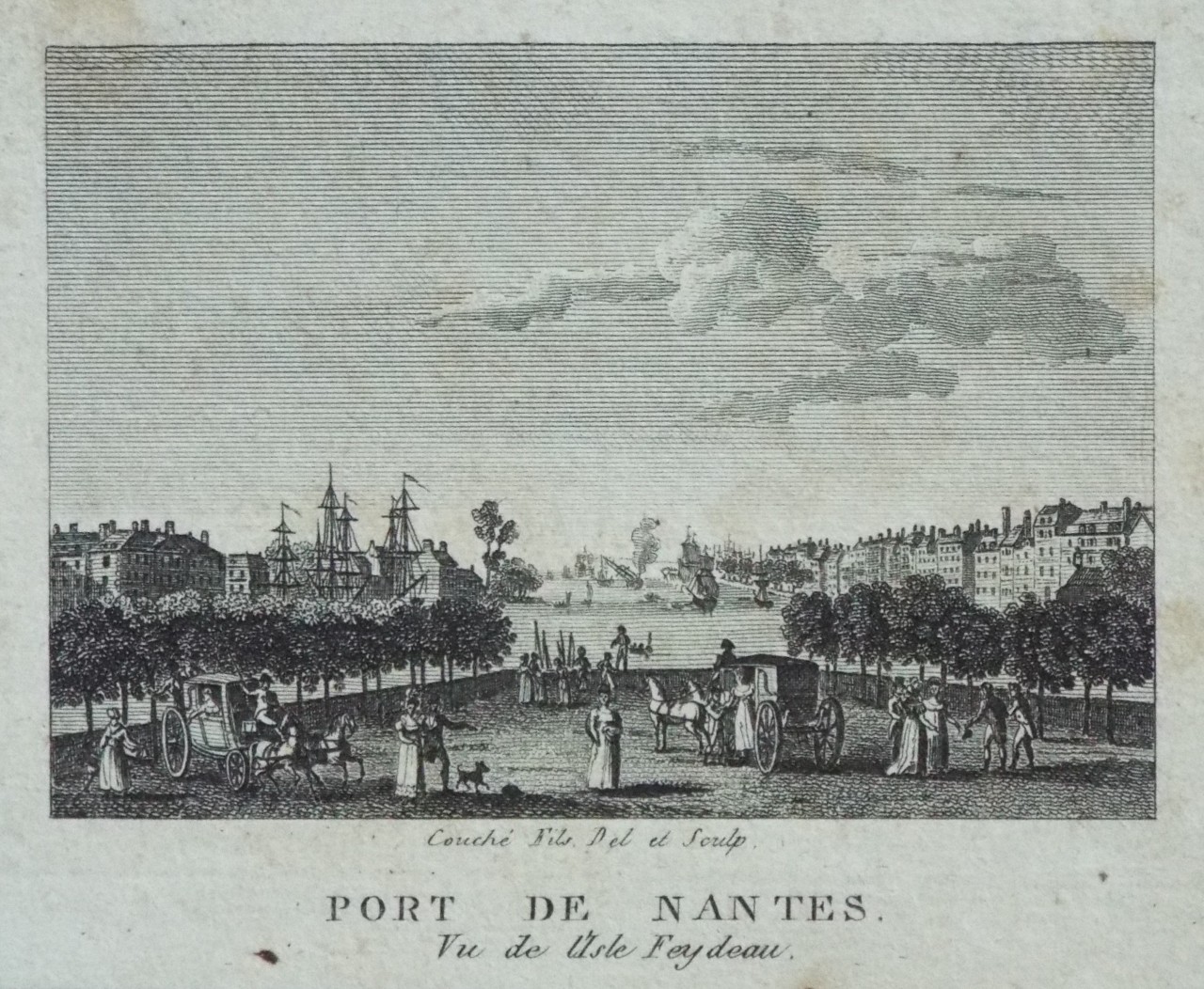 Print - Port de Nantes. Vu de l'Isle Feydeau. - Couche