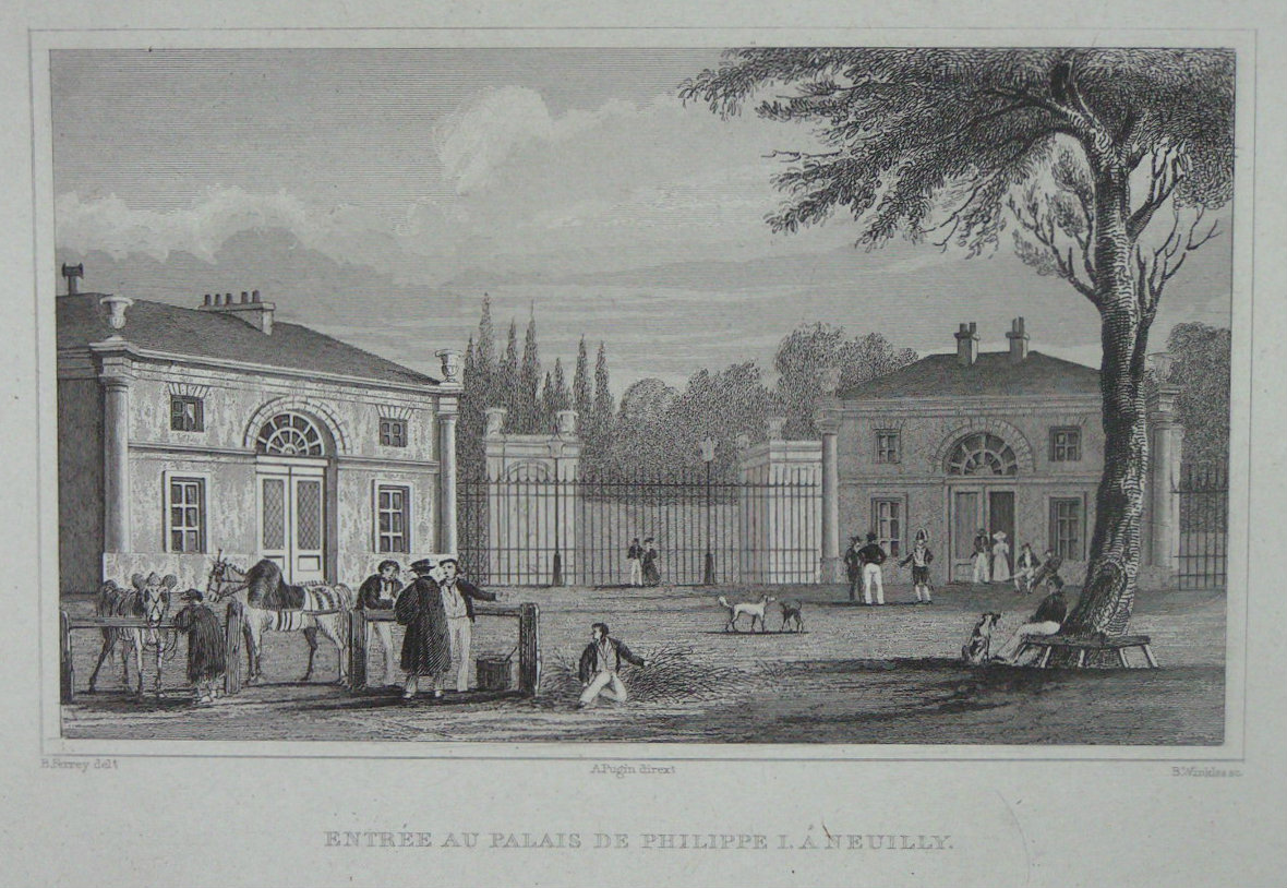 Print - Entree au Palais de Philippe I a Neuilly. - Winckles