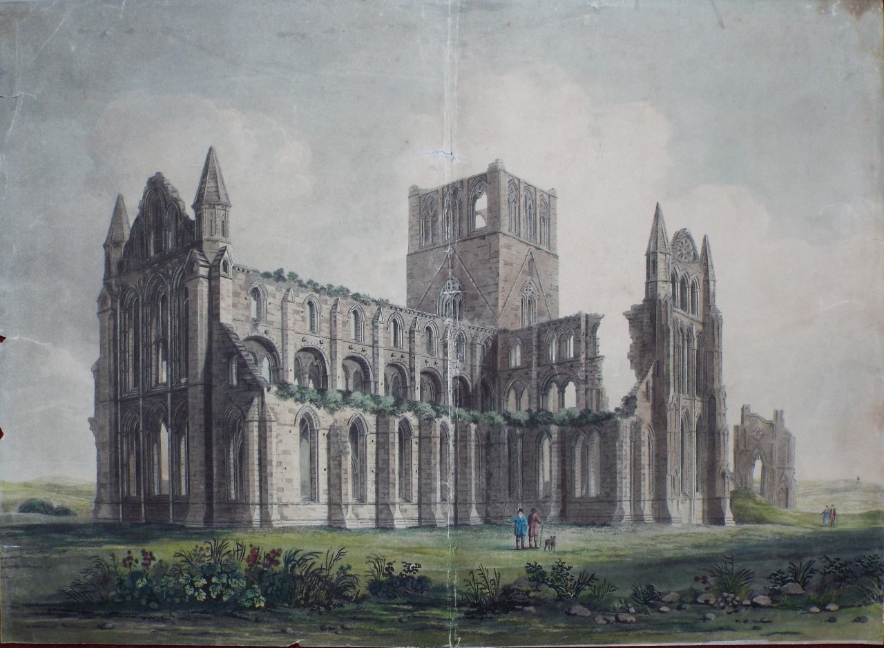 Aquatint - Whitby Abbey in Yorkshire. - Reeve