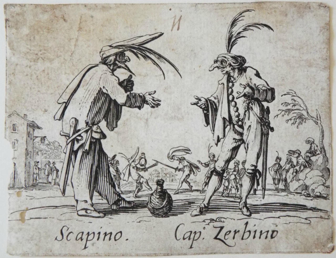 Etching - Scapino. Cap. Zerbino. - Callot