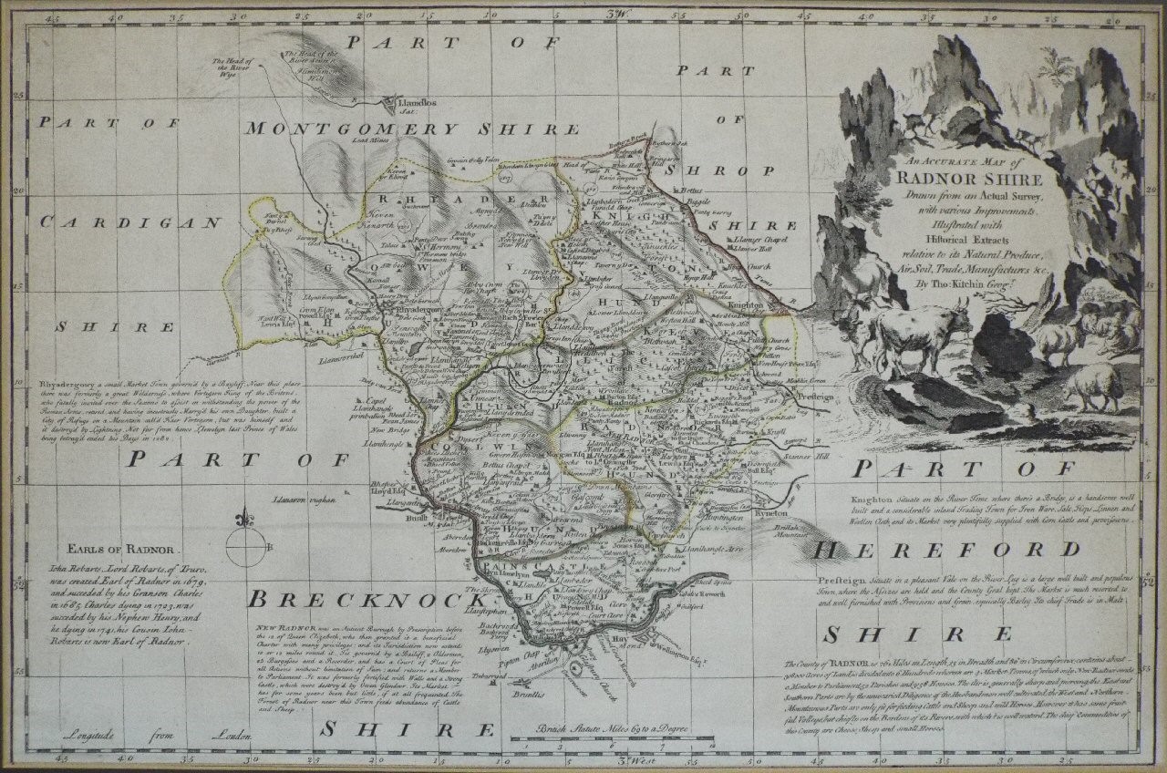 Map of Radnorshire - Bowen
