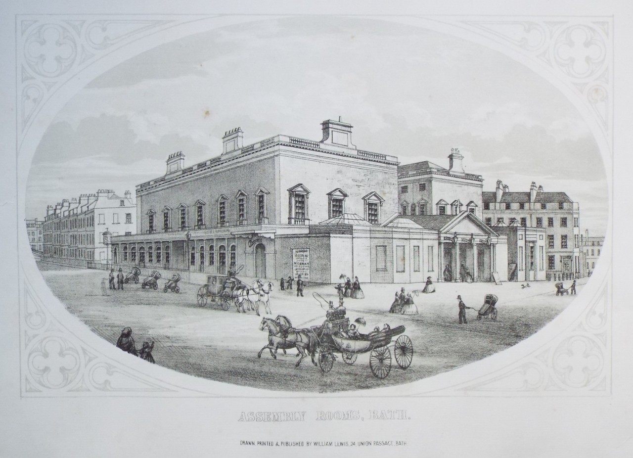 Lithograph - Assembly Rooms, Bath. - Lewis