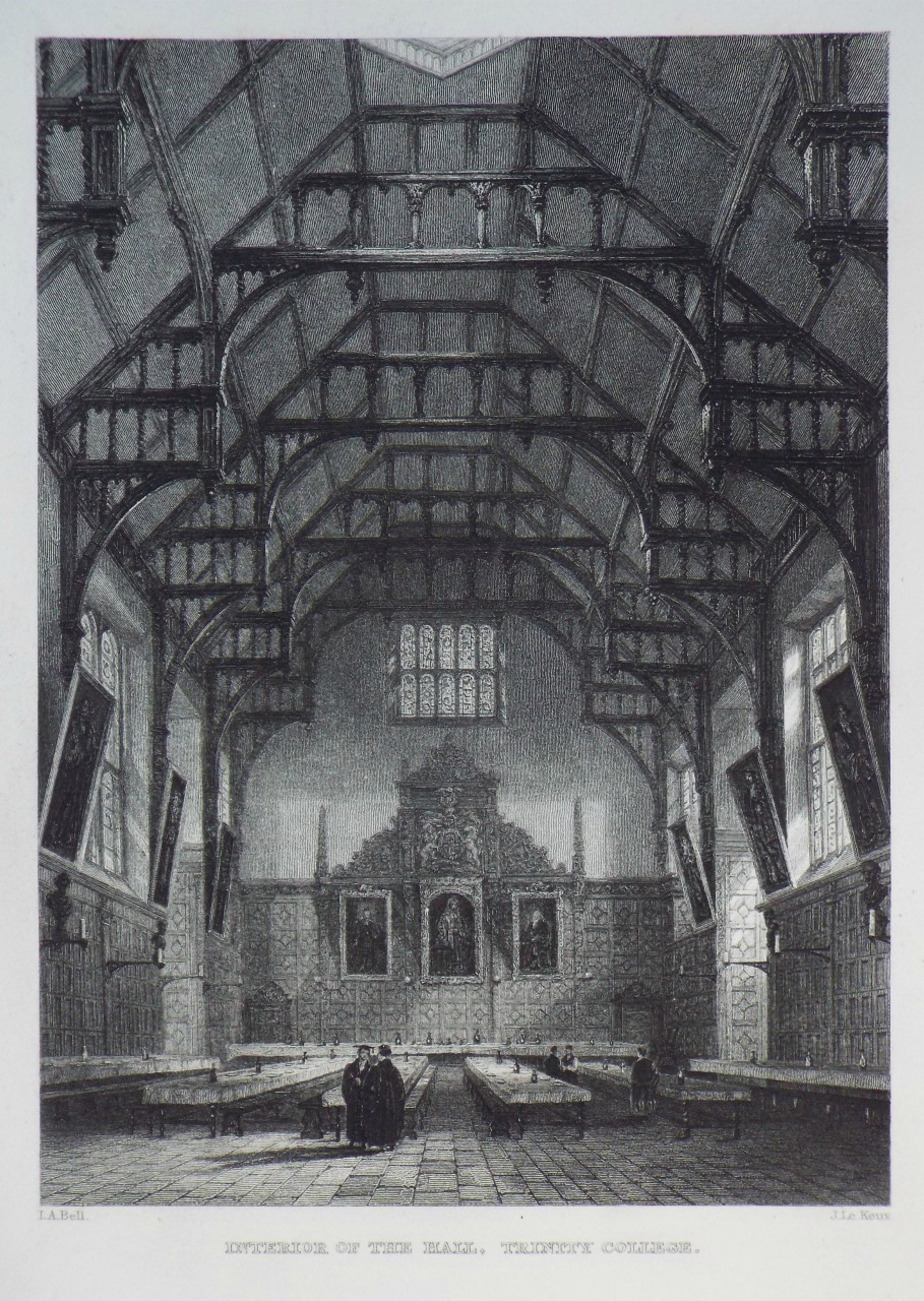 Print - Interior of the Hall, Trinity College. - Le
