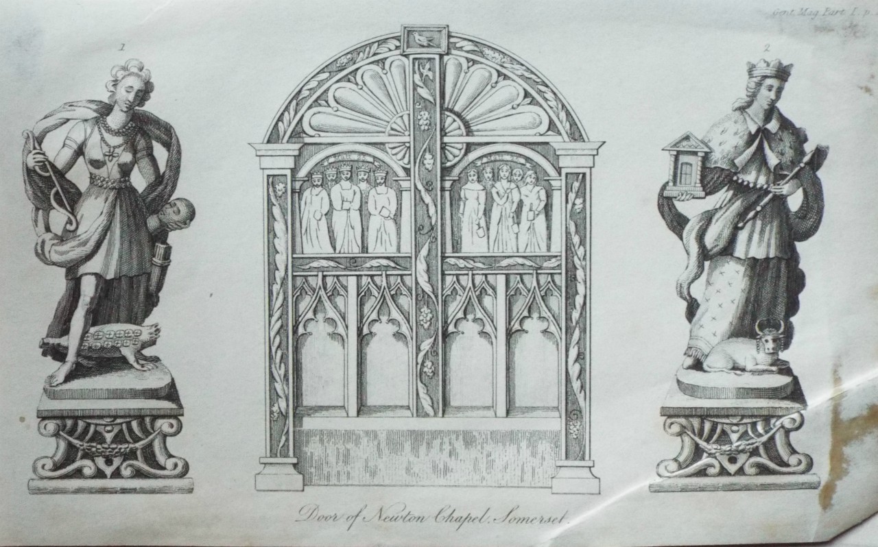 Print - Door of Newton Church, Somerset.