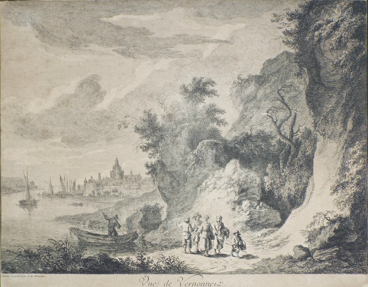 Etching - Vue de Vernonnet - Weirotter