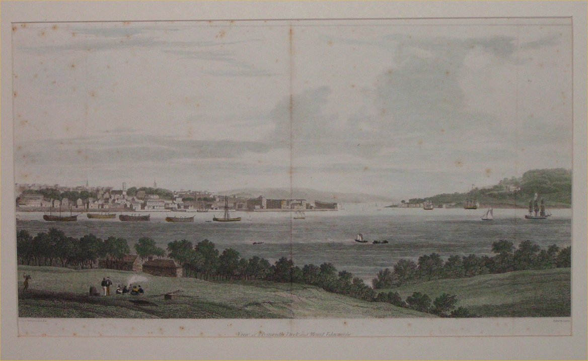 Print - View of Plymouth Dock and Mount Edgecumbe - Byrne