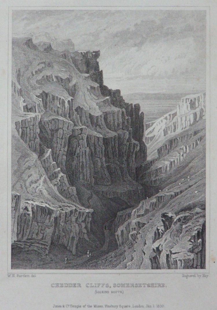 Print - Chedder Cliffs, Somersetshire, (looking South) - 