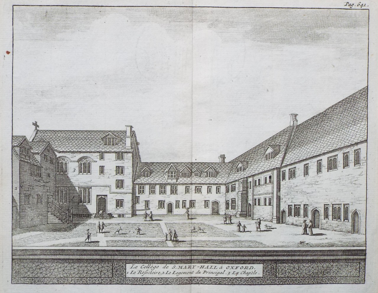 Print - Le College de S. Mary-Hall a Oxford.