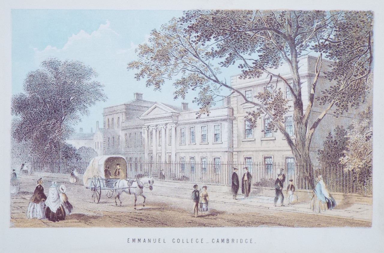 Chromo-lithograph - Emmanuel College - Cambridge.