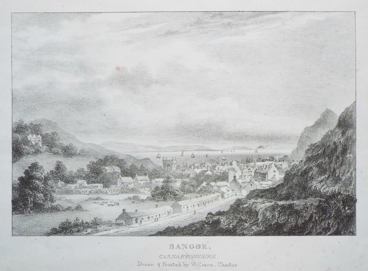 Lithograph - Bangor, Carnarvonshire. - Crane
